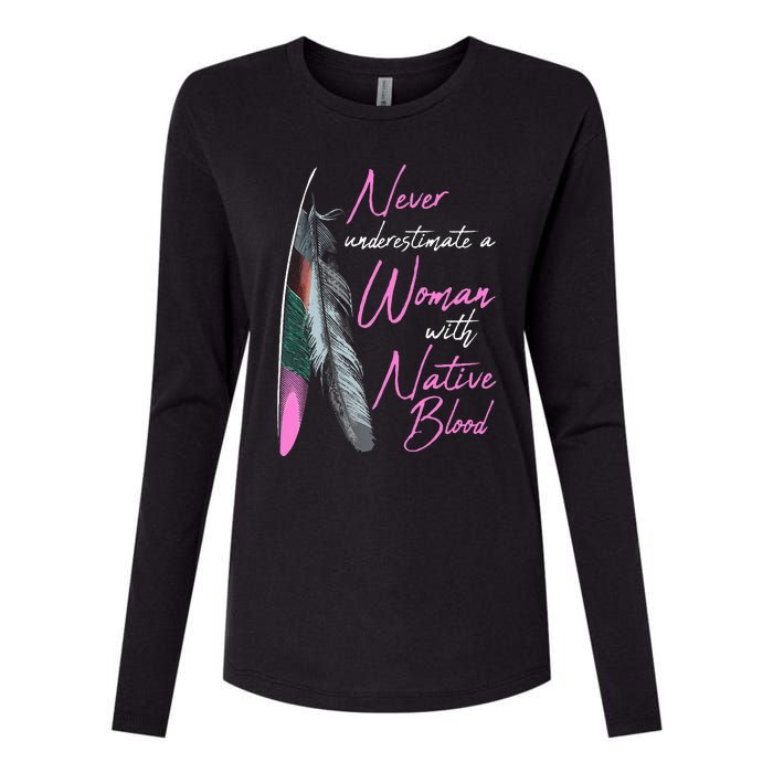 Native American Indian A Woman With Native Blood Womens Cotton Relaxed Long Sleeve T-Shirt