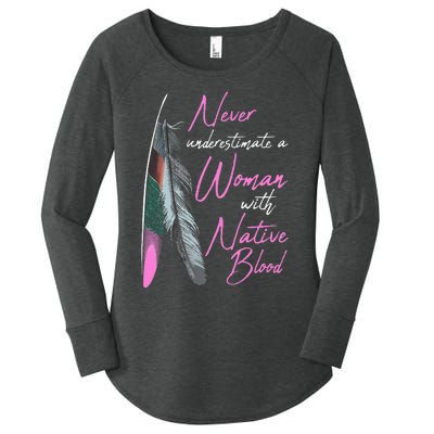 Native American Indian A Woman With Native Blood Women's Perfect Tri Tunic Long Sleeve Shirt