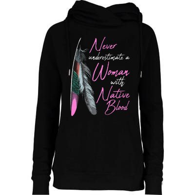 Native American Indian A Woman With Native Blood Womens Funnel Neck Pullover Hood