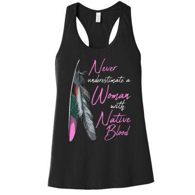 Native American Indian A Woman With Native Blood Women's Racerback Tank