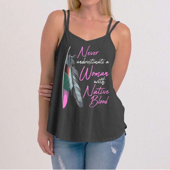 Native American Indian A Woman With Native Blood Women's Strappy Tank