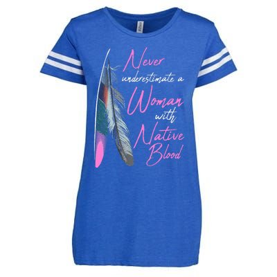 Native American Indian A Woman With Native Blood Enza Ladies Jersey Football T-Shirt