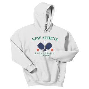 New Athens Il Pickleball Club For Paddle Players Kids Hoodie