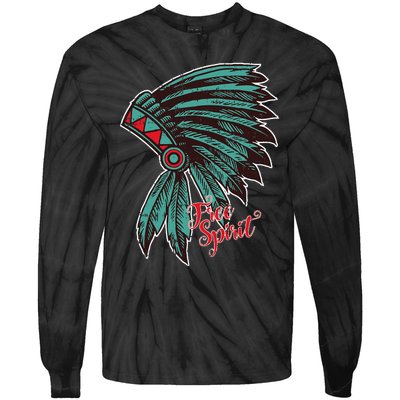 Native American Indian Free Spirit Awesome Halloween Gift Tie-Dye Long Sleeve Shirt