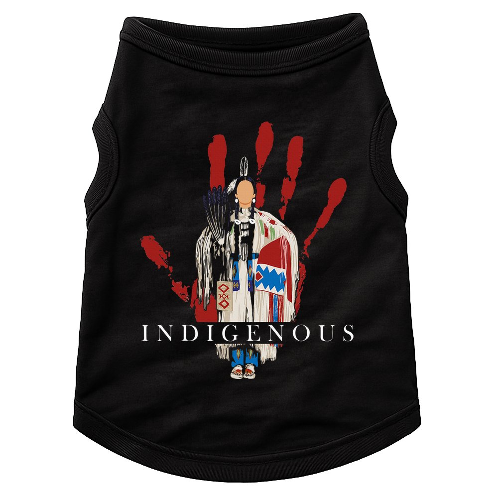 Native American Indigenous Red Hand Indian Blood Themed Doggie Tank