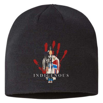 Native American Indigenous Red Hand Indian Blood Themed Sustainable Beanie