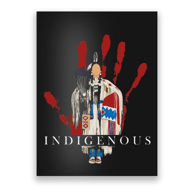 Native American Indigenous Red Hand Indian Blood Themed Poster