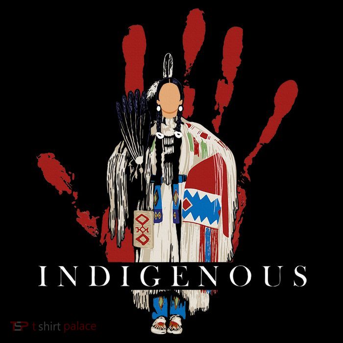 Native American Indigenous Red Hand Indian Blood Themed Premium T-Shirt