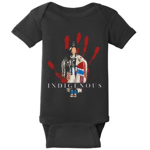 Native American Indigenous Red Hand Indian Blood Themed Baby Bodysuit