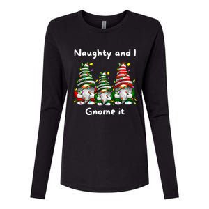 Naughty And I Gnome It Christmas Family Matching Pjs Gnome Womens Cotton Relaxed Long Sleeve T-Shirt