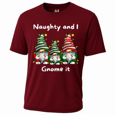 Naughty And I Gnome It Christmas Family Matching Pjs Gnome Cooling Performance Crew T-Shirt