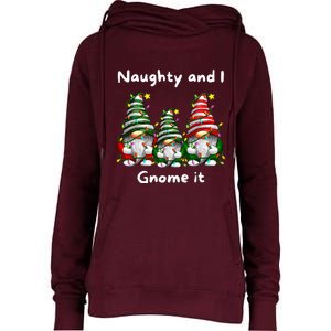 Naughty And I Gnome It Christmas Family Matching Pjs Gnome Womens Funnel Neck Pullover Hood