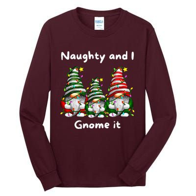 Naughty And I Gnome It Christmas Family Matching Pjs Gnome Tall Long Sleeve T-Shirt