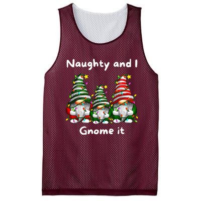 Naughty And I Gnome It Christmas Family Matching Pjs Gnome Mesh Reversible Basketball Jersey Tank