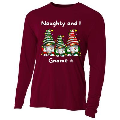 Naughty And I Gnome It Christmas Family Matching Pjs Gnome Cooling Performance Long Sleeve Crew