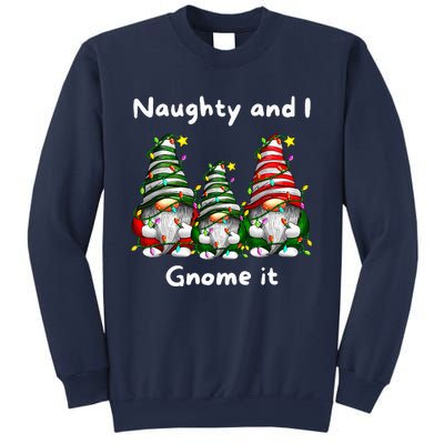 Naughty And I Gnome It Christmas Family Matching Pjs Gnome Sweatshirt