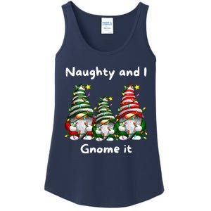 Naughty And I Gnome It Christmas Family Matching Pjs Gnome Ladies Essential Tank