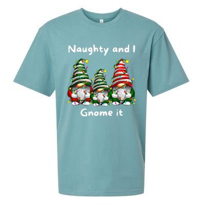 Naughty And I Gnome It Christmas Family Matching Pjs Gnome Sueded Cloud Jersey T-Shirt