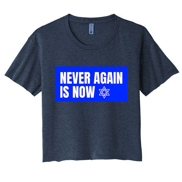 Never Again Is Now Jewish Israel Pride Am Yisrael Chai Crop Top
