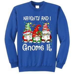 Naughty And I Gnome It Christmas Gnomes Funny Xmas Gift Tall Sweatshirt