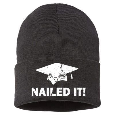 Nailed It Funny Graduation Sustainable Knit Beanie