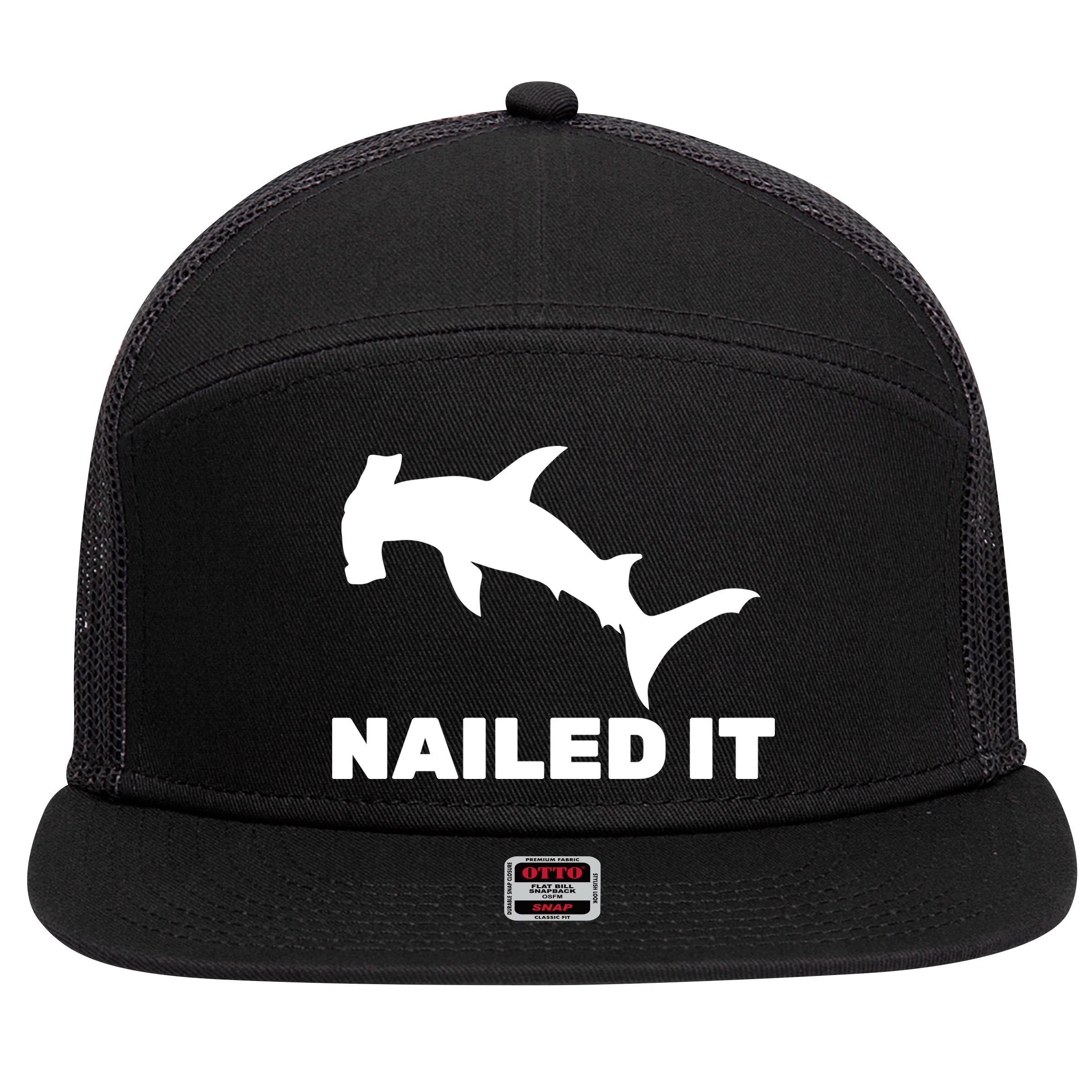 Nailed It Hammerhead Shark 7 Panel Mesh Trucker Snapback Hat