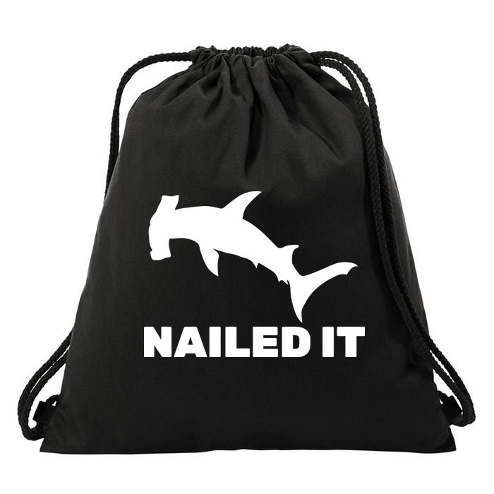 Nailed It Hammerhead Shark Drawstring Bag