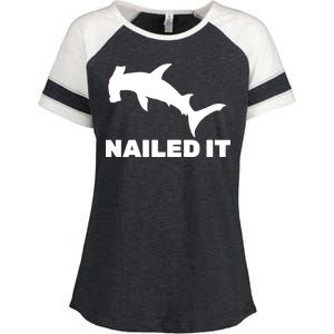 Nailed It Hammerhead Shark Enza Ladies Jersey Colorblock Tee