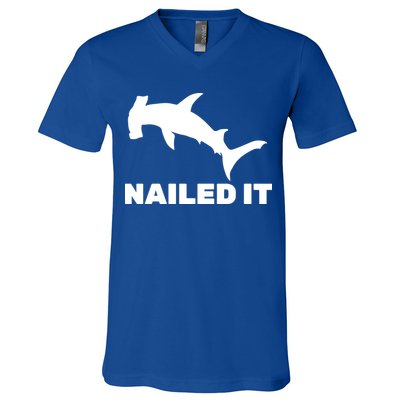 Nailed It Hammerhead Shark V-Neck T-Shirt