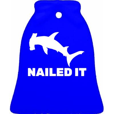 Nailed It Hammerhead Shark Ceramic Bell Ornament