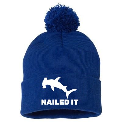 Nailed It Hammerhead Shark Pom Pom 12in Knit Beanie