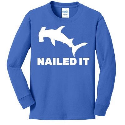 Nailed It Hammerhead Shark Kids Long Sleeve Shirt