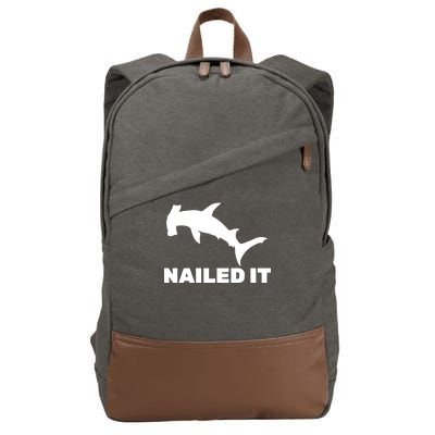 Nailed It Hammerhead Shark Cotton Canvas Backpack