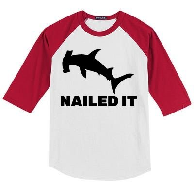 Nailed It Hammerhead Shark Kids Colorblock Raglan Jersey