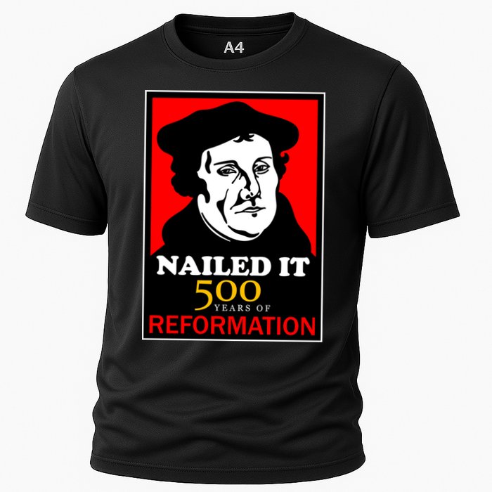 Nailed It Martin Luther 500 Years of Reformation Cooling Performance Crew T-Shirt