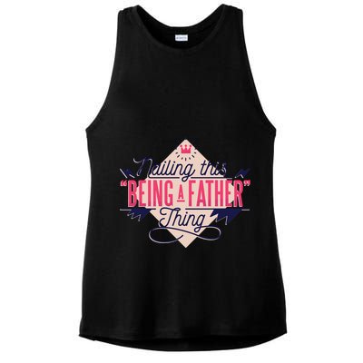 Nailing This Being A Father Thing Ladies PosiCharge Tri-Blend Wicking Tank