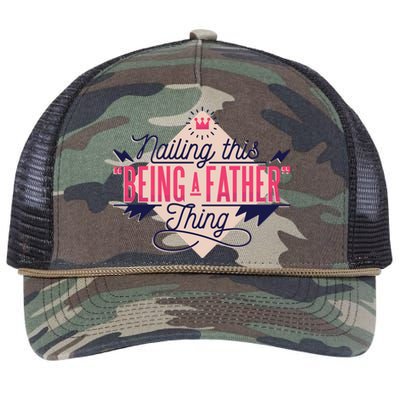 Nailing This Being A Father Thing Retro Rope Trucker Hat Cap