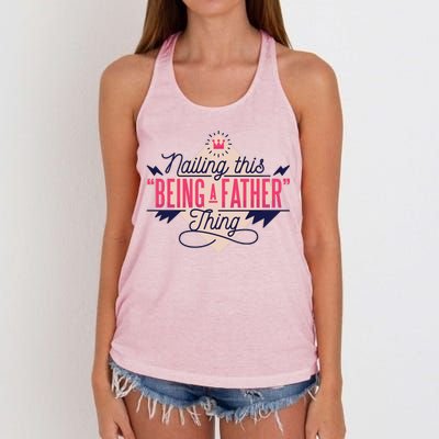 Nailing This Being A Father Thing Women's Knotted Racerback Tank