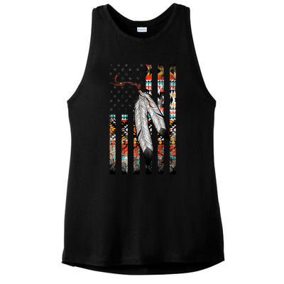 Native American Justice Day  Tribe Feather Flag Ladies PosiCharge Tri-Blend Wicking Tank