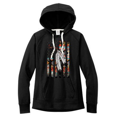 Native American Justice Day  Tribe Feather Flag Women's Fleece Hoodie