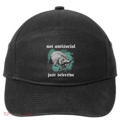 Not Antisocial Just Selective 7-Panel Snapback Hat