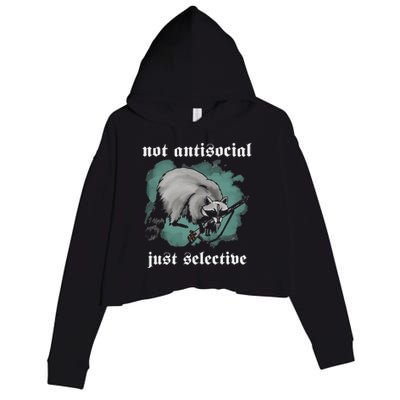 Not Antisocial Just Selective Crop Fleece Hoodie