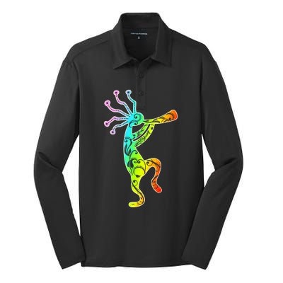 Native American Kokopelli Flute Gift Silk Touch Performance Long Sleeve Polo