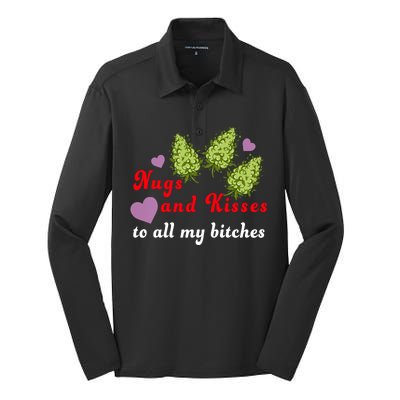 Nugs And Kisses To All My Bitches Silk Touch Performance Long Sleeve Polo