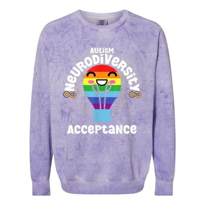 Neurodiversity Acceptance Kawaii Encourage Diversity Colorblast Crewneck Sweatshirt