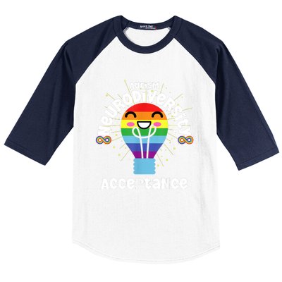 Neurodiversity Acceptance Kawaii Encourage Diversity Baseball Sleeve Shirt