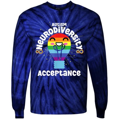 Neurodiversity Acceptance Kawaii Encourage Diversity Tie-Dye Long Sleeve Shirt