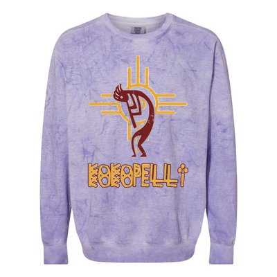 Native American Kokopelli Flute Player Sun Symbol Colorblast Crewneck Sweatshirt