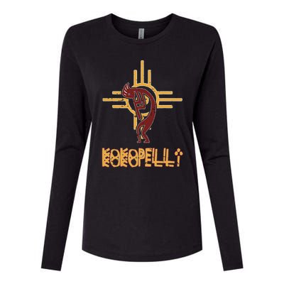 Native American Kokopelli Flute Player Sun Symbol Womens Cotton Relaxed Long Sleeve T-Shirt