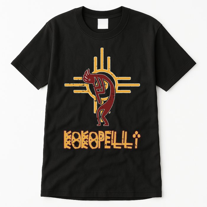 Native American Kokopelli Flute Player Sun Symbol Tall T-Shirt